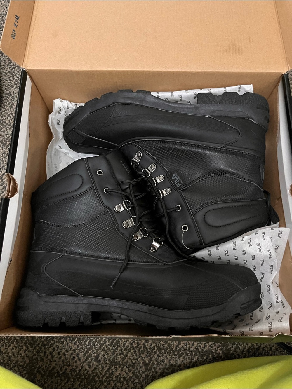 Fila Men's Black Tactical Lace-Up Work Boots